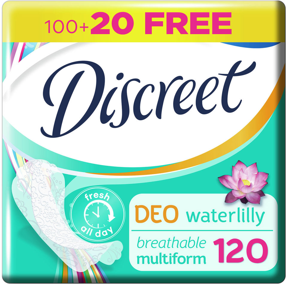 Прокладки Discreet Deo Water Lily Multiform Trio ежедневные 120шт