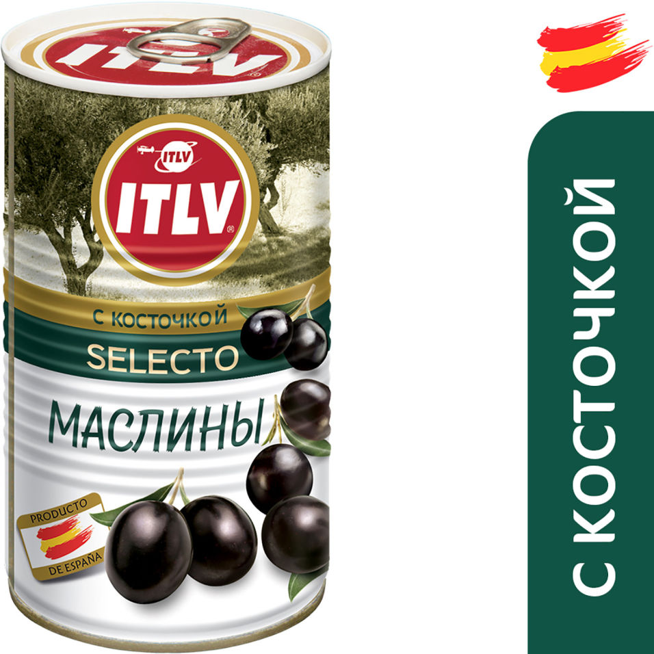 Маслины ITLV с косточкой Selecto 370мл