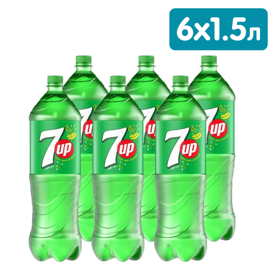 Напиток 7UP Лимон-лайм 1.5л (упаковка 6 шт.)