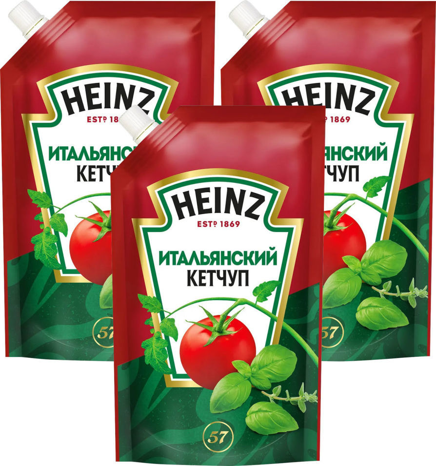 Кетчуп Heinz Итальянский 320г (упаковка 3 шт.)