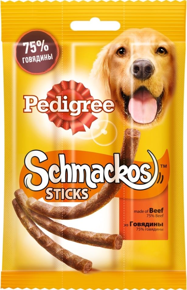 Лакомство для собак Pedigree Schmackos мясные палочки из говядины 33г
