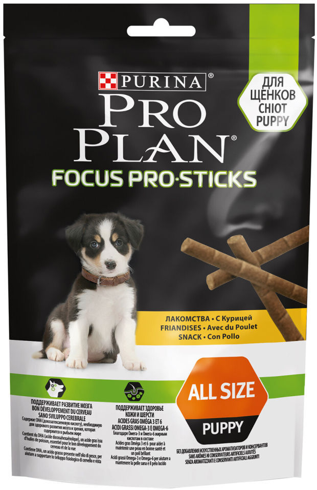 Лакомство для щенков Pro Plan Focus Pro Sticks Курица 126г (упаковка 6 шт.)