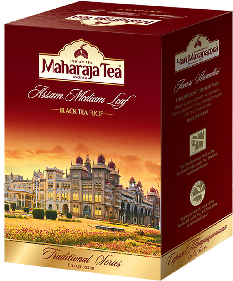 Чай Maharaja Индийский черный средний лист 250г