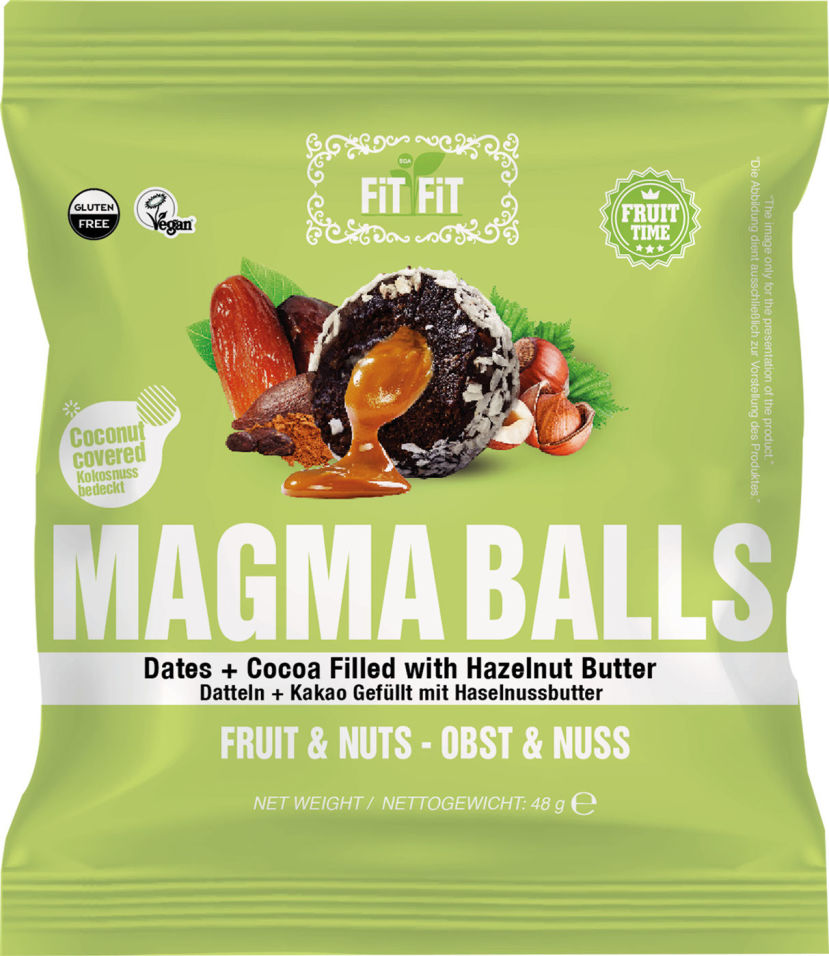 Снеки Magma Balls Финик-какао с пастой фундука 48г