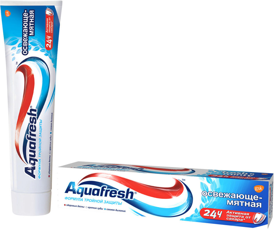 Зубная паста Aquafresh Тройная защита Освежающе-мятная 100мл