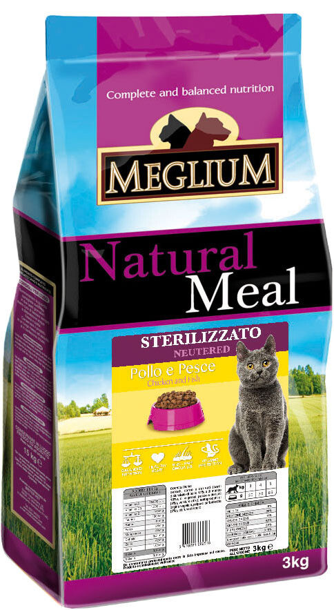 Сухой корм для стерилизованных кошек Meglium Neutered Курица и Рыба 3кг