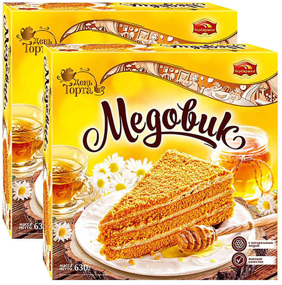 Торт Черемушки Медовик 630г (упаковка 2 шт.)