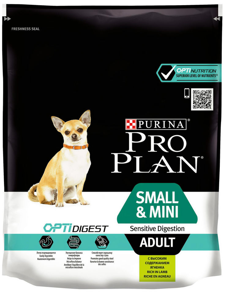 Сухой корм для собак Pro Plan Optidigest Small&Mini Adult Sensitive с ягненком и рисом 700г