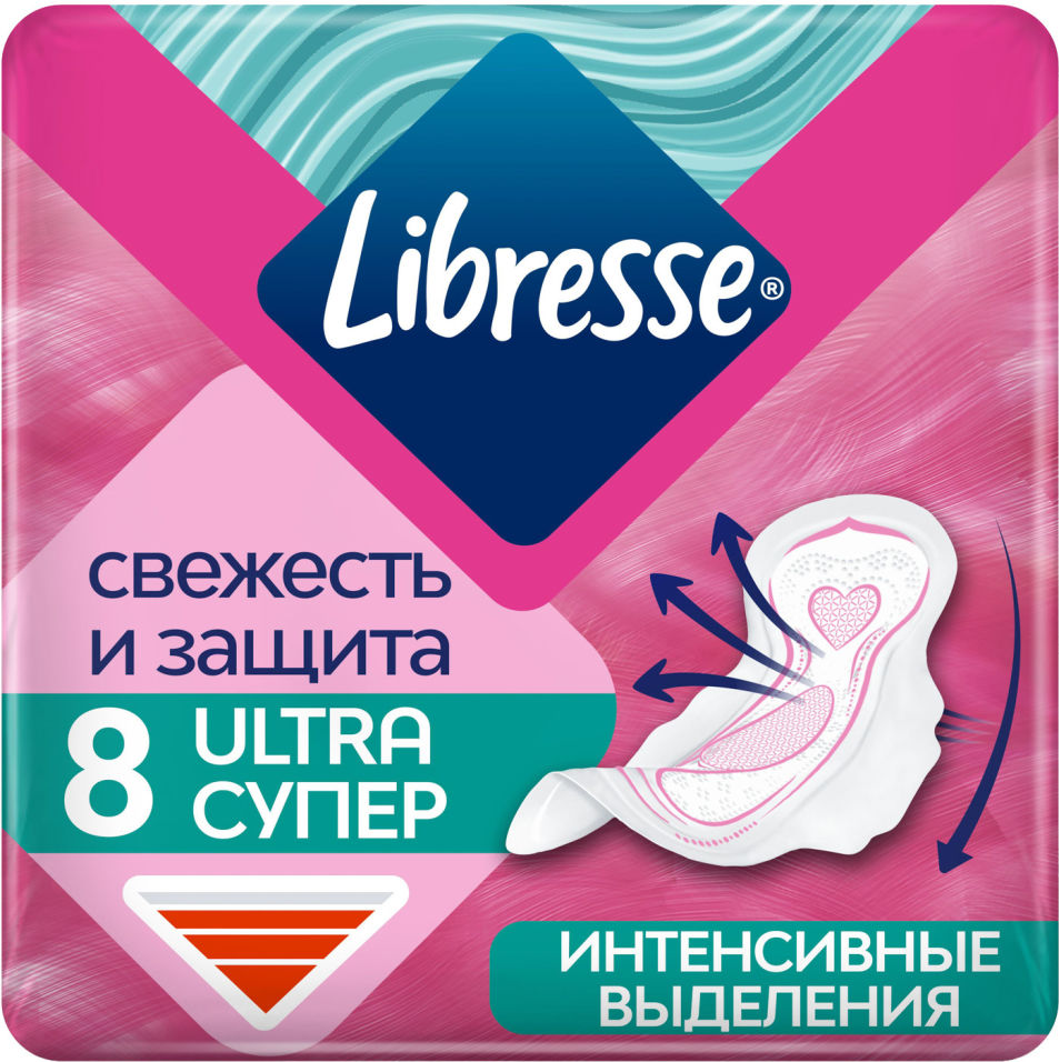 Прокладки Libresse Ultra Super с мягкой поверхностью 8шт