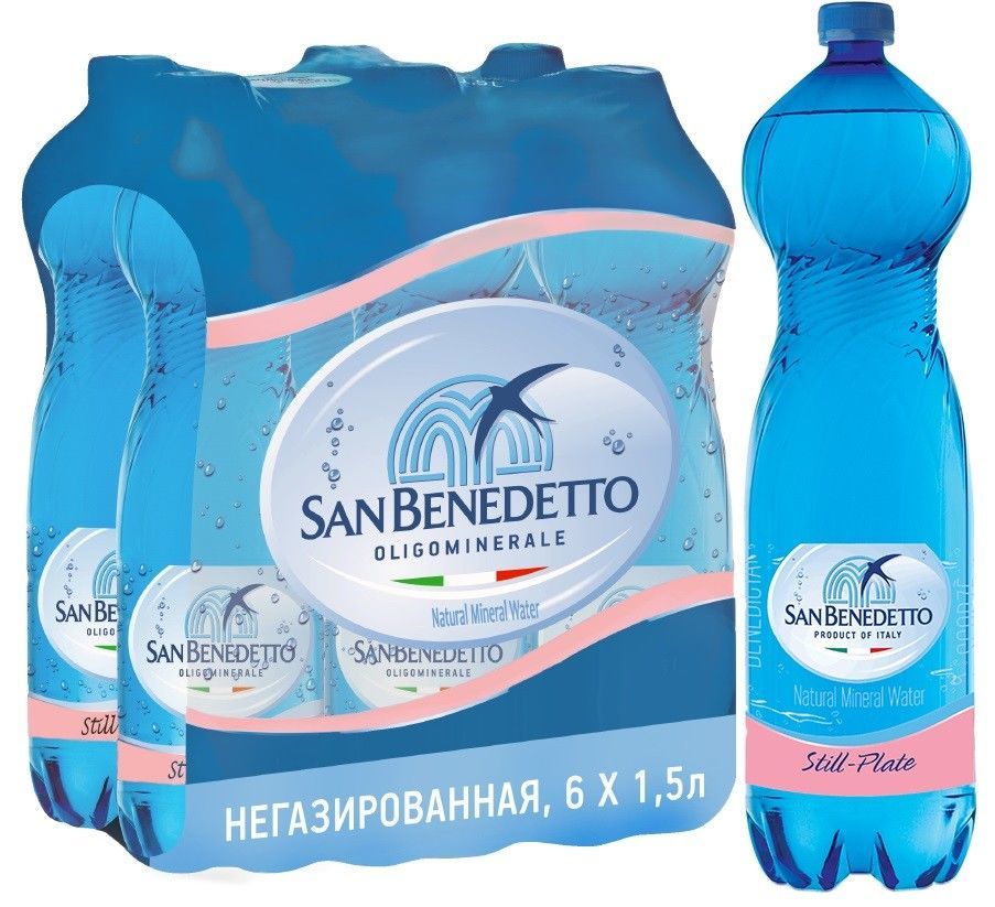Вода San Benedetto минеральная негазированная 1.5л (упаковка 6 шт.)