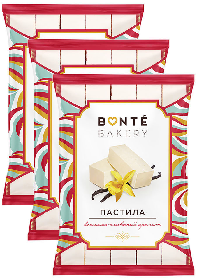 Пастила Bonte Bakery Ванильно-сливочный аромат 220г (упаковка 3 шт.)