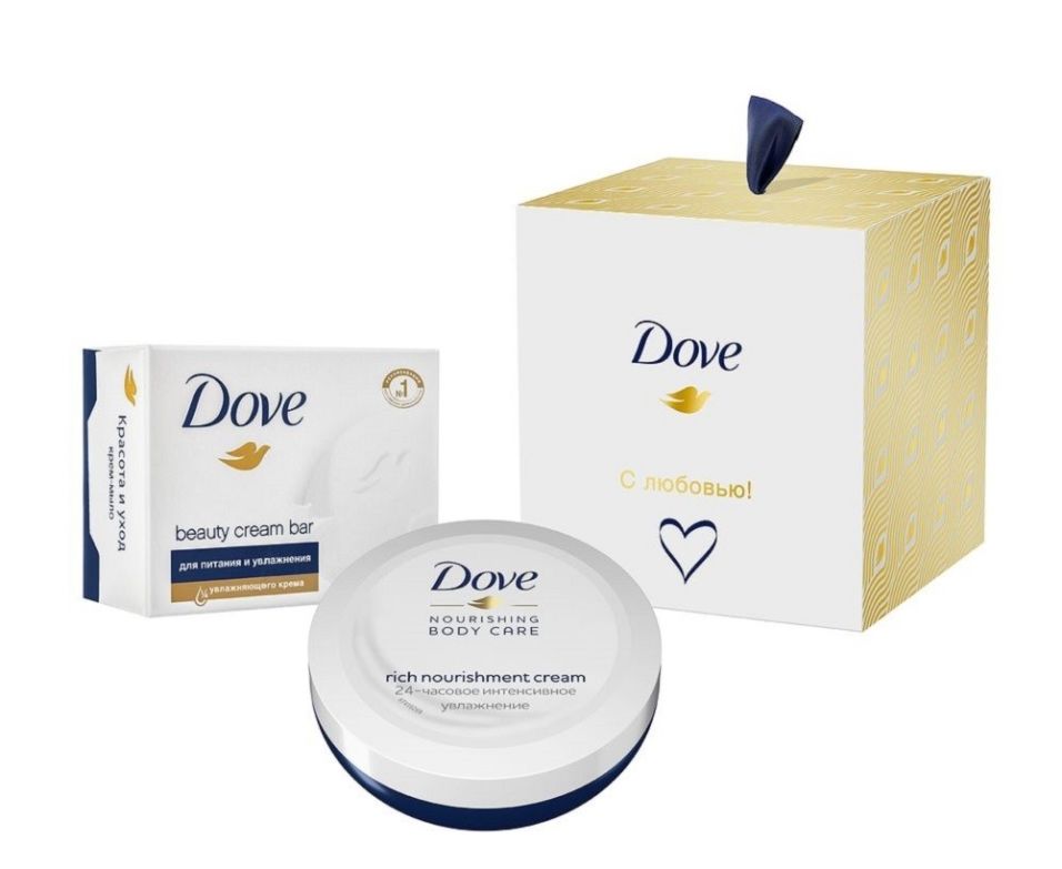 Подарочный набор Dove С Любовью для Вас 2020 Крем-мыло для рук 75мл и Питательный крем 100мл