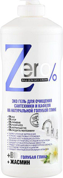 Эко-гель очищающий Zero Голубая глина + Жасмин для сантехники и кафеля 500мл