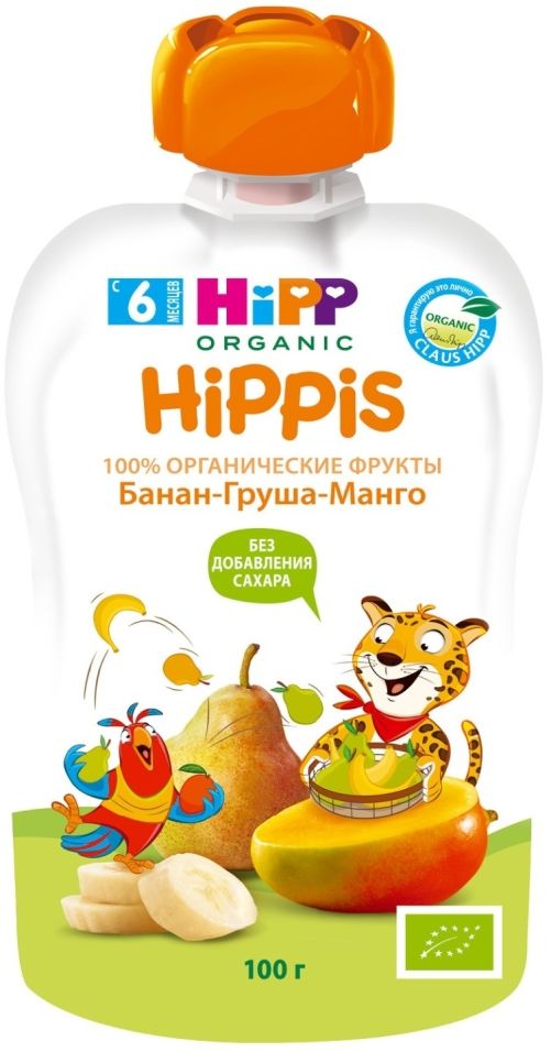 Пюре HiPP Hippis Банан-Груша-Манго 100г
