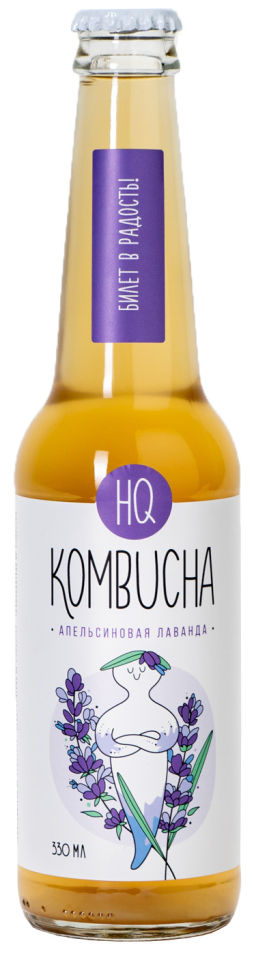 Напиток HQ Kombucha Натуральный лаванда с цедрой апельсина 330мл