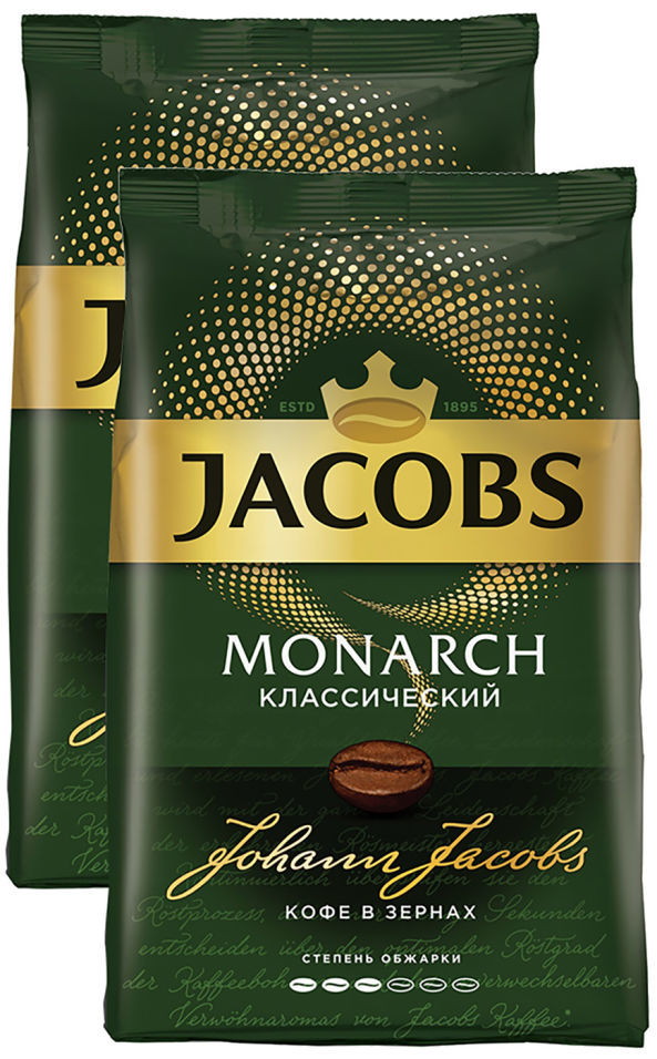Кофе в зернах Jacobs Monarch Классический 800г (упаковка 2 шт.)