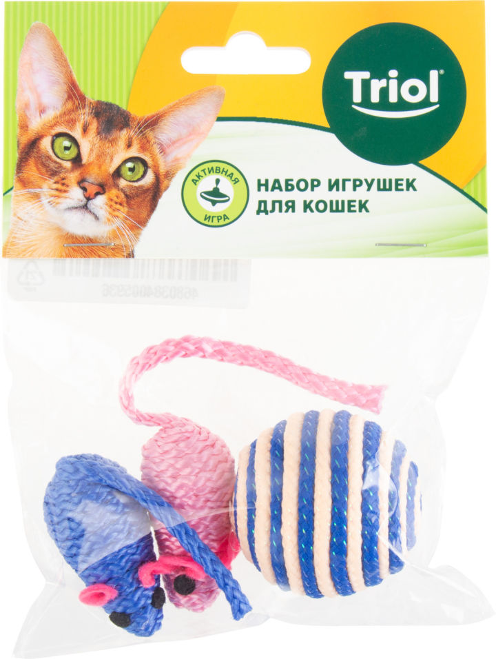 Набор игрушек для кошек Triol XW7007 Мяч и мышки