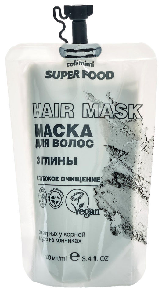Маска для волос Cafe Mimi Super Food 3 глины 100мл