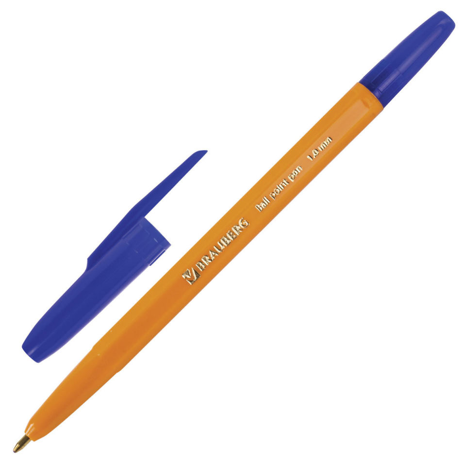 Ручка шариковая Brauberg Carina Orange синяя 0.5мм