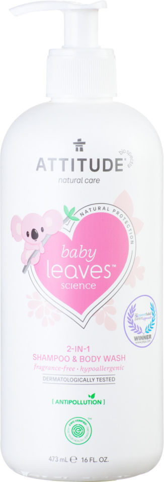Шампунь-гель детский Attitude Baby leaves для волос и тела 2в1 473мл