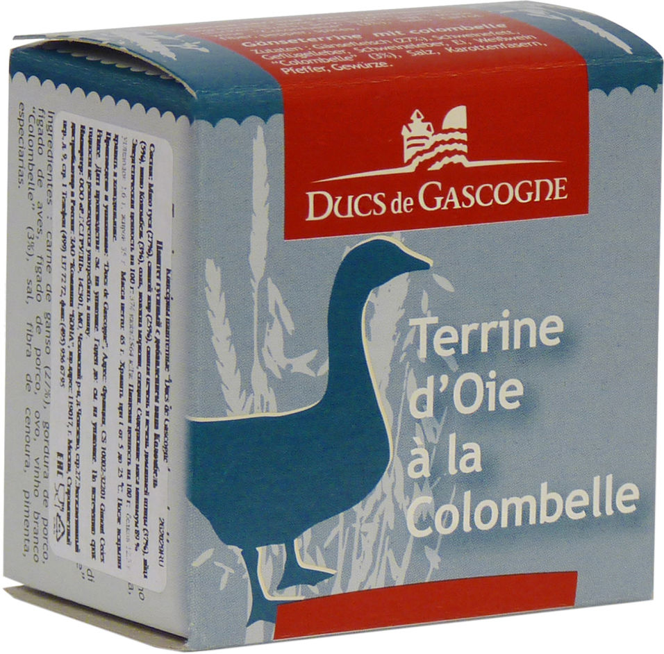 Паштет Ducs de Gascogne гусиный с добавлением вина Коломбель 65г