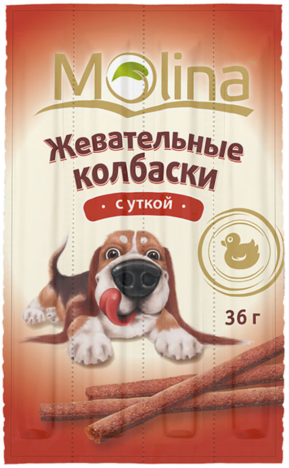 Лакомство для собак Molina Колбаски с уткой 36г (упаковка 6 шт.)