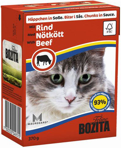 Корм для кошек Bozita Кусочки в соусе с говядиной 370г Корм для кошек Bozita Кусочки в соусе с говядиной 370г