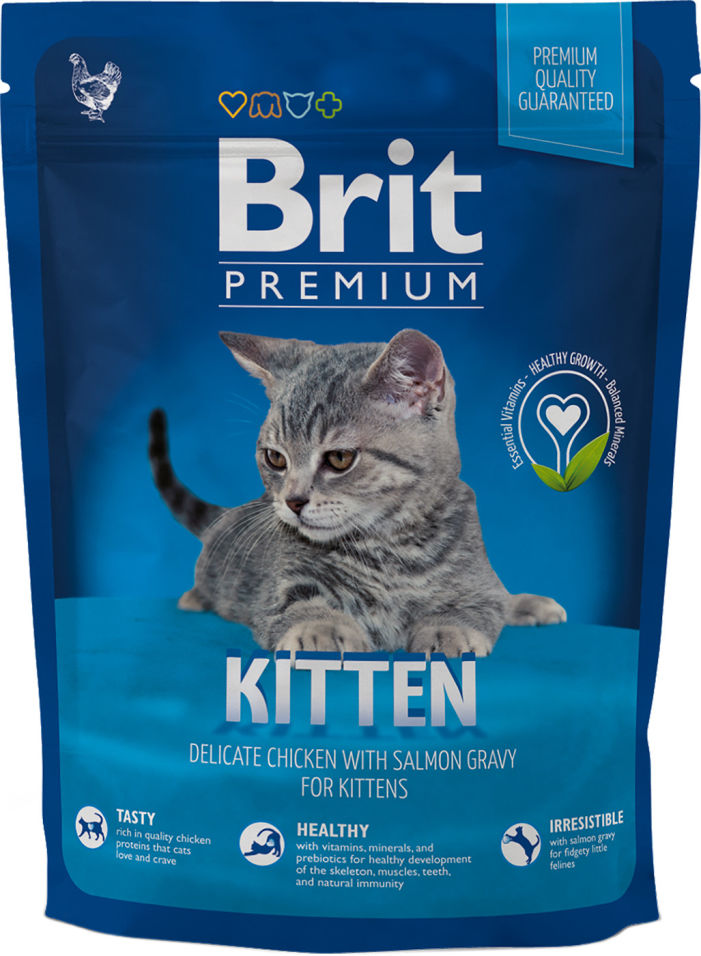 Сухой корм для котят Brit Premium Курица соус 300г Сухой корм для котят Brit Premium Курица соус 300г