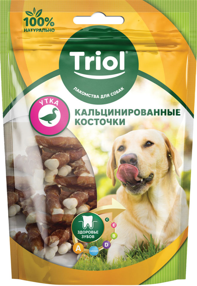 Лакомство для собак Triol Кальцинированные косточки с Уткой 70г Лакомство для собак Triol Кальцинированные косточки с Уткой 70г