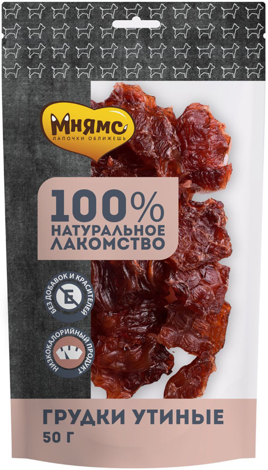 Лакомство для собак Мнямс грудки утиные 50г Лакомство для собак Мнямс грудки утиные 50г