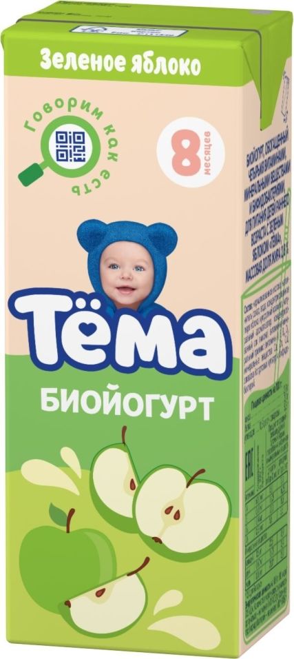 Биойогурт питьевой Тема Зеленое яблоко 2.8% 210г