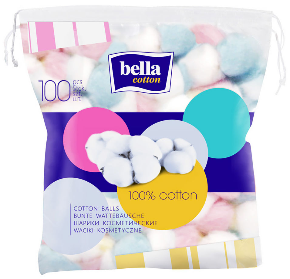 Шарики ватные Bella cotton косметические 100шт