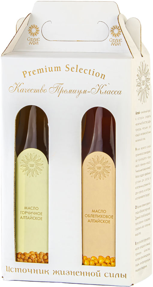 Набор подарочный Сердце Алтая Масло горчичное 250мл + Масло облепиховое 250мл
