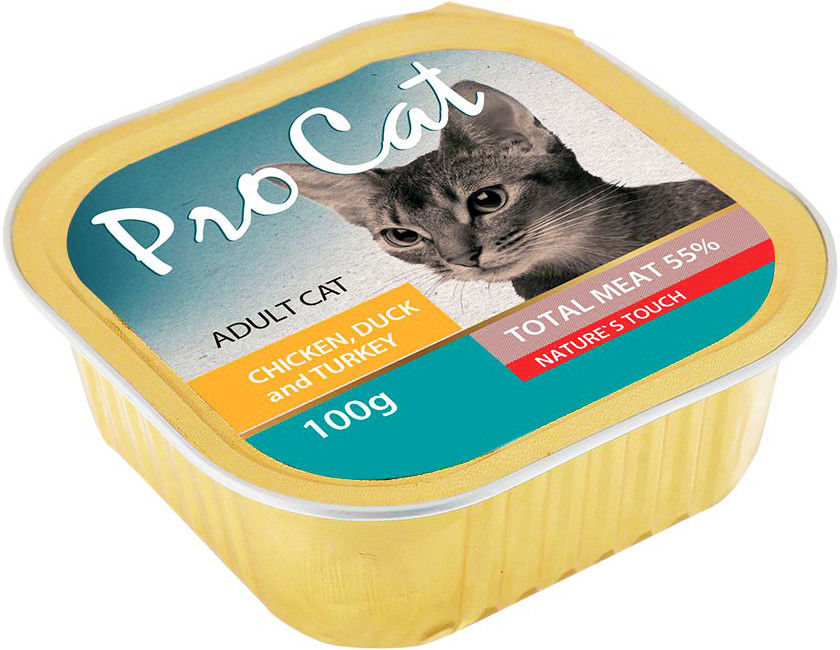 Корм для кошек Pro Cat Курица утка и индейка 100г Корм для кошек Pro Cat Курица утка и индейка 100г