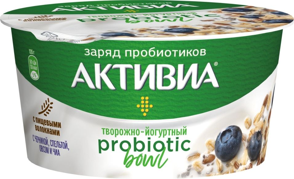 Продукт творожный Активия Спельта семена чиа 3.5% 135г