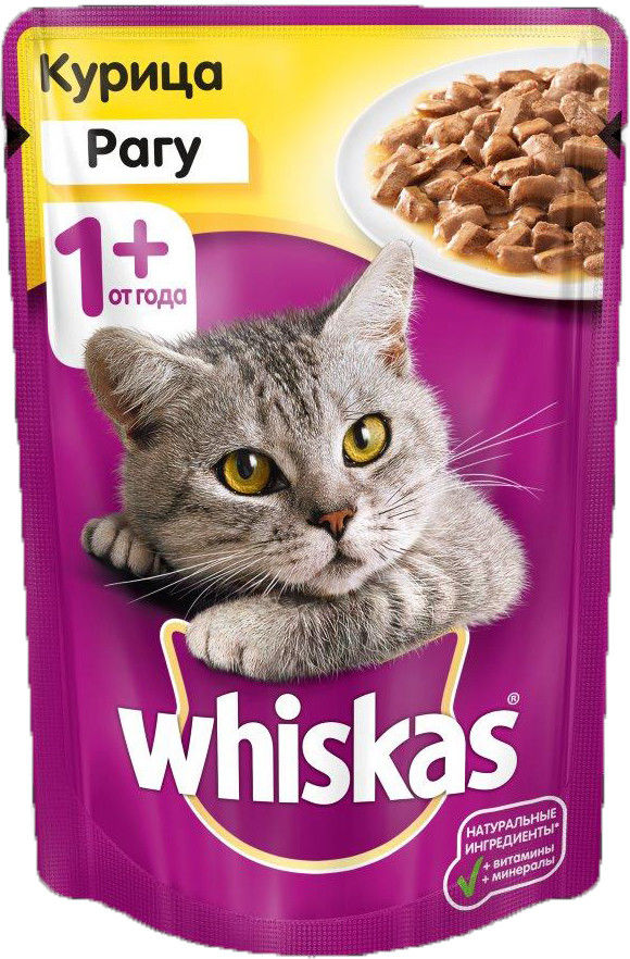 Корм для кошек Whiskas Рагу с курицей 85г Корм для кошек Whiskas Рагу с курицей 85г