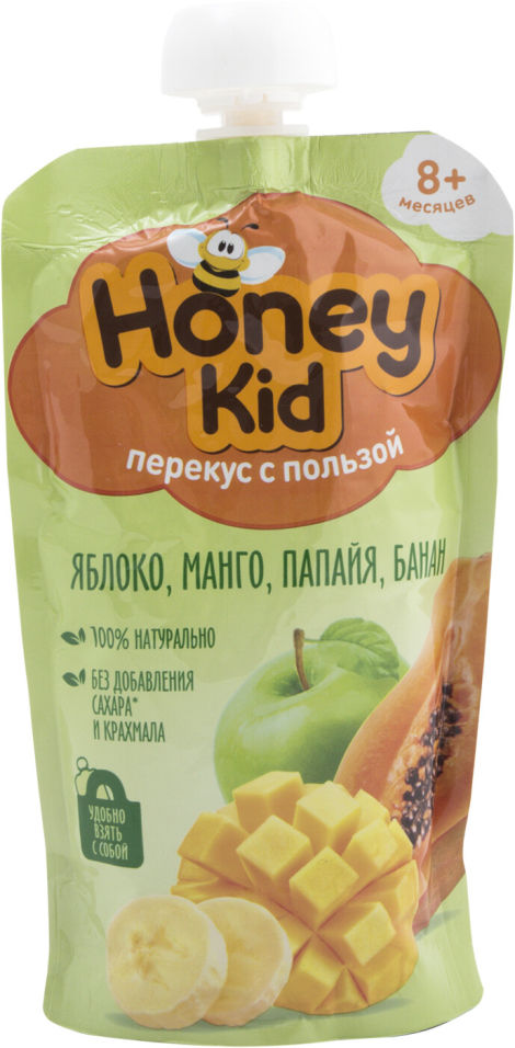 Пюре Honey Kid Яблоко Манго Папайя Банан 220г