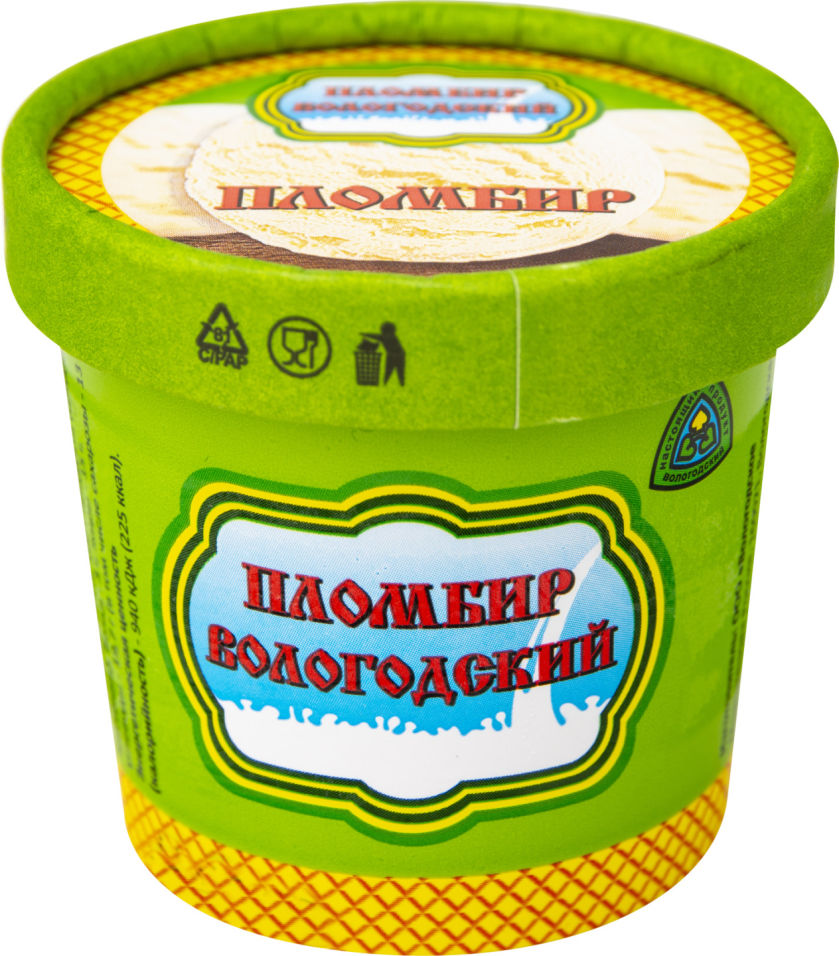 Мороженое Вологодский пломбир 15% 60г