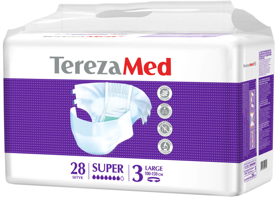 Подгузники TerezaMed Super L для взрослых 28шт