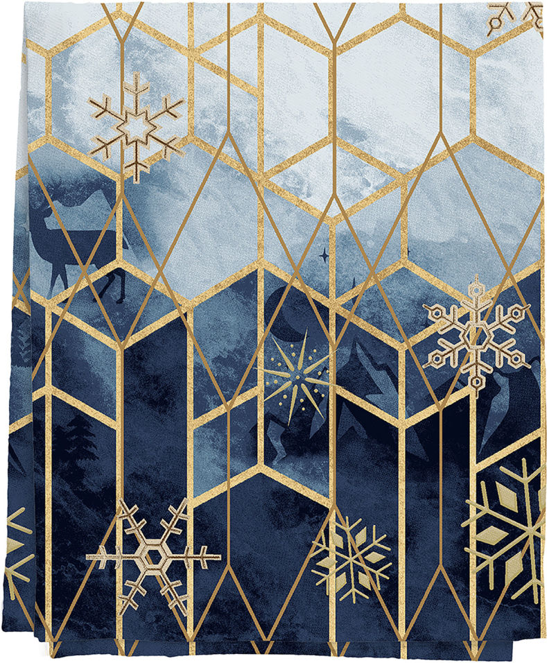 Скатерть Winterland Северное сияние рогожка 145*220см