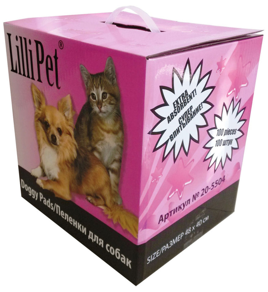 Пеленки Lilli Pet впитывающие для собак 40*48см 100шт Пеленки Lilli Pet впитывающие для собак 40*48см 100шт