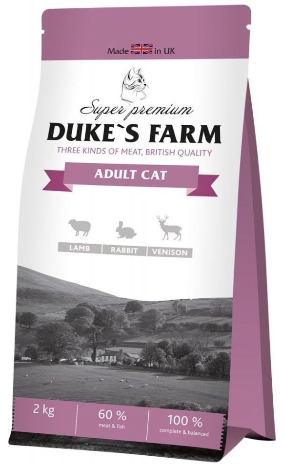 Сухой корм для кошек Dukes Farm Ягненок оленина кролик 2кг Сухой корм для кошек Dukes Farm Ягненок оленина кролик 2кг