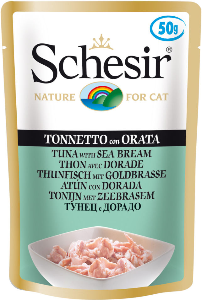 Корм для кошек Schesir Тунец с дорадо 50г Корм для кошек Schesir Тунец с дорадо 50г