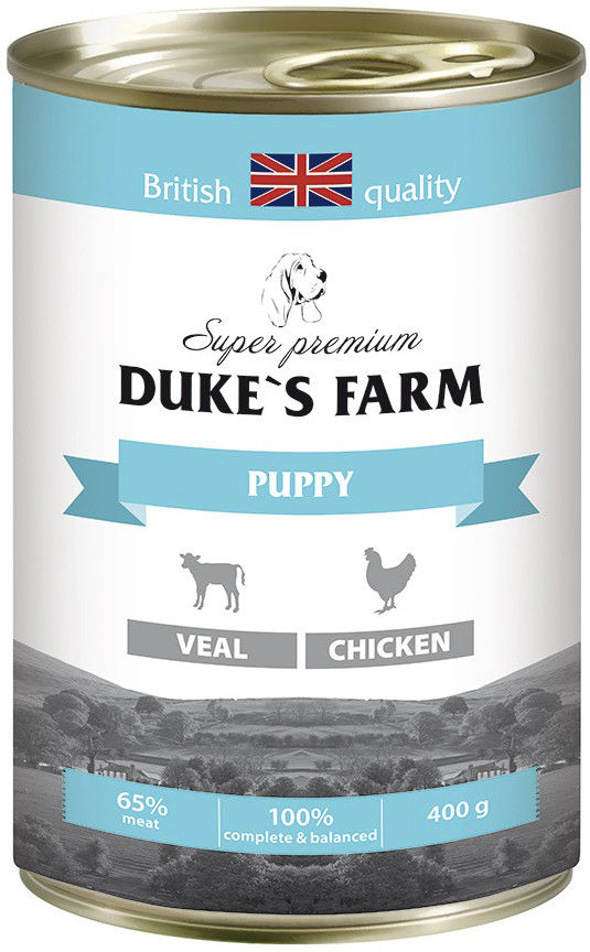 Корм для щенков Dukes Farm Телятина и курица 400г Корм для щенков Dukes Farm Телятина и курица 400г