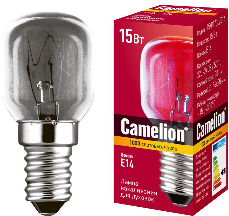 Отзывы о Лампе накаливания Camelion для духовок E14 15Вт Отзывы о Лампе накаливания Camelion для духовок E14 15Вт