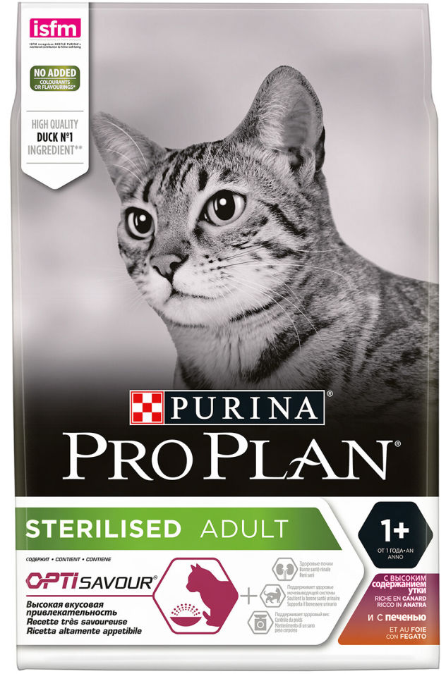 Сухой корм для кошек Pro Plan Sterilised Утка и Печень 3кг Сухой корм для кошек Pro Plan Sterilised Утка и Печень 3кг