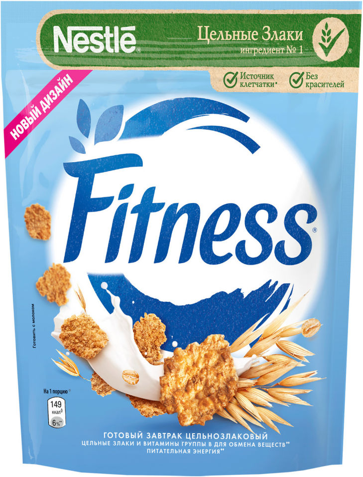 Хлопья Fitness из цельной пшеницы, обогащенные витаминами и минеральными веществами 230г