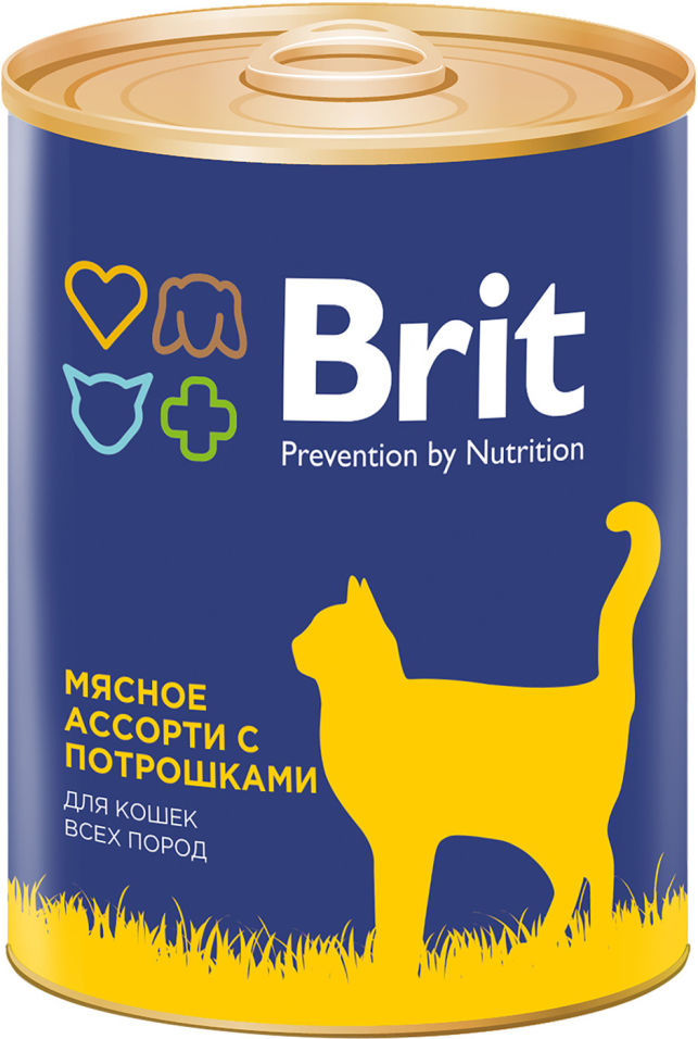 Корм для кошек Brit Мясное ассорти с потрошками 340г Корм для кошек Brit Мясное ассорти с потрошками 340г