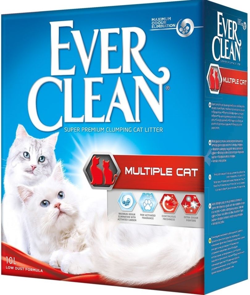 Наполнитель для кошачьего туалета Ever Clean Multiple Cat для нескольких кошек в доме 10л