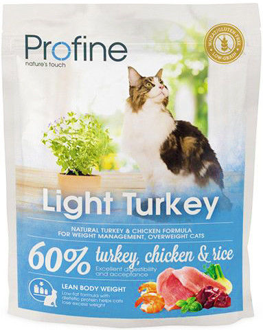 Сухой корм для кошек Profine Light Turkey Индейка курица 300г